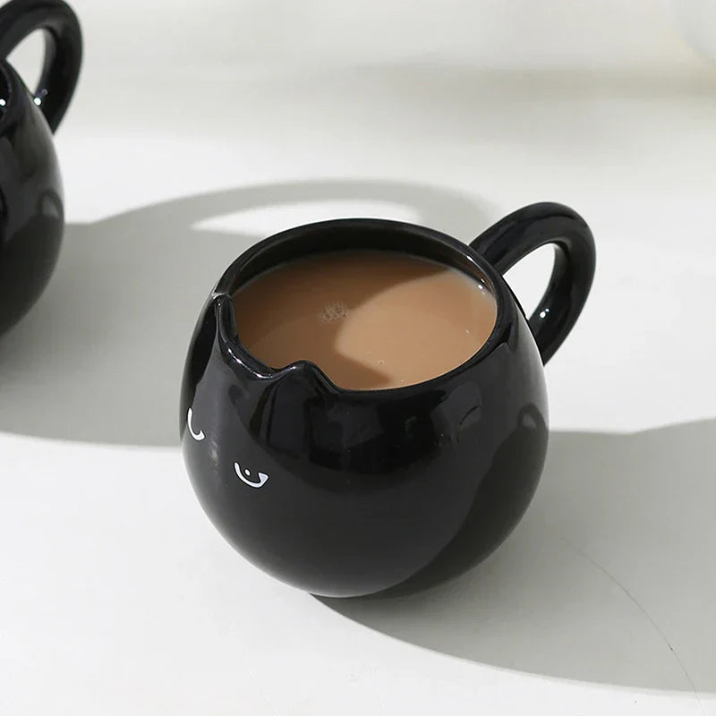 Midnight Cat Glazed Ceramic Mug