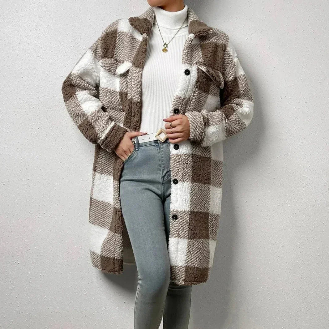 Suburbia Longline Plaid Trench Coat